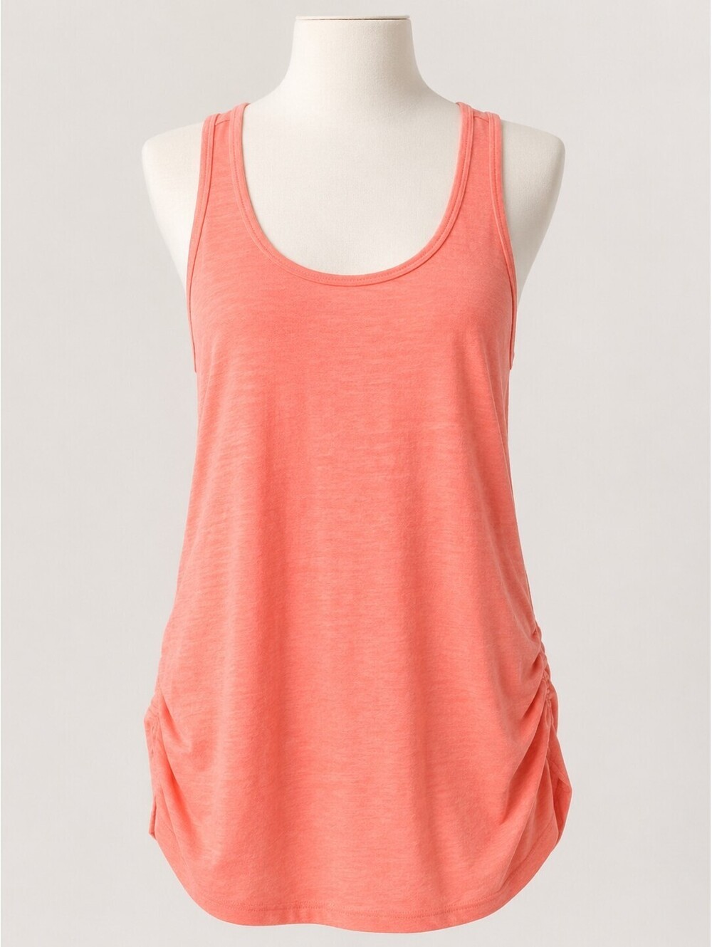 Old Navy Active XXL Coral Pink Racerback Ruched Side Longline Tank‎ Top